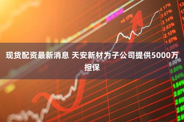 现货配资最新消息 天安新材为子公司提供5000万担保